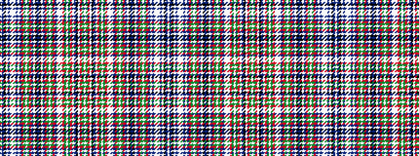idealised woven sample of pattern WBKWBWWWBWBRGWGRBWKBKWBRGWGRBWWWRGWGRWBKWRGW