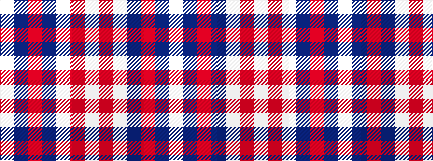 idealised woven sample of pattern WBRBWRW