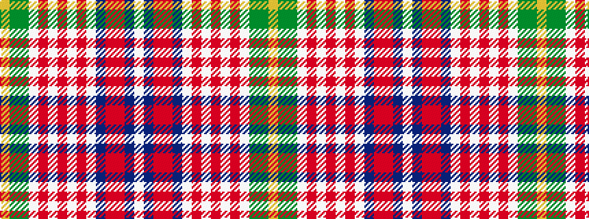 idealised woven sample of pattern WBRRBWRWRWRWGGY