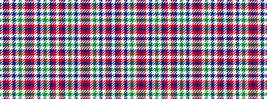 idealised woven sample of pattern WBRWBWGWRBRWBWGWBRW
