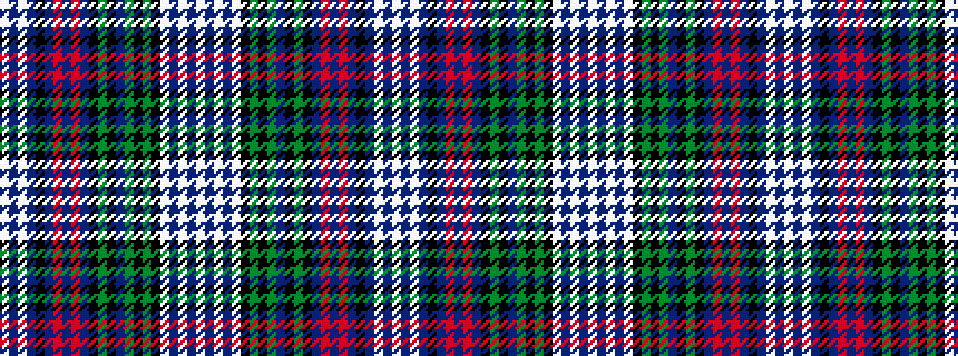 idealised woven sample of pattern WBWBKBRBRBKGKBGKGKWBWBW