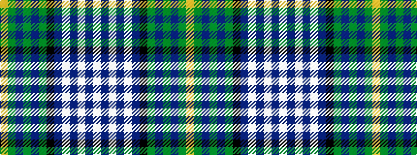 idealised woven sample of pattern WBWBWBKGBGBGY