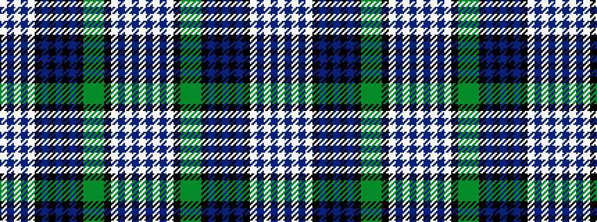 idealised woven sample of pattern WBWBWKBKBKBKGGGKWBWBW