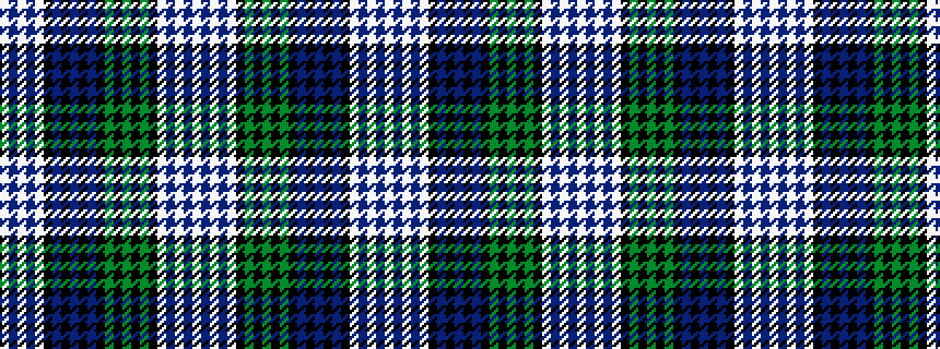 idealised woven sample of pattern WBWBWKBKBKBKGKGKGKWBWBW