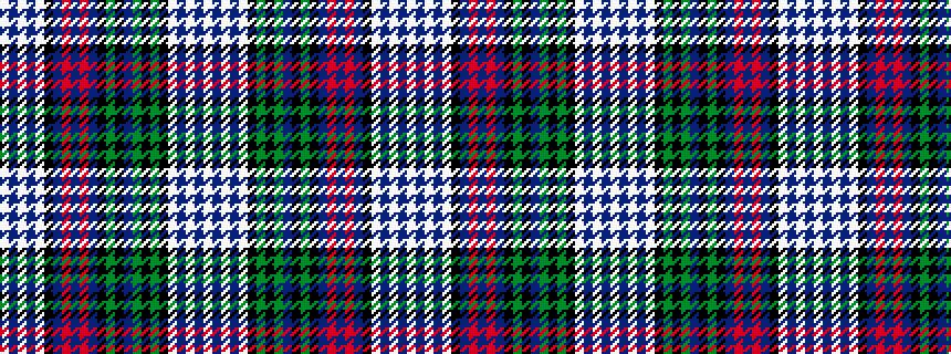 idealised woven sample of pattern WBWBWKBRBRBKGKBGKGKWBWBW