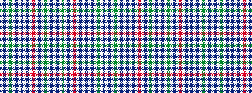 idealised woven sample of pattern WBWGWBWBWBWRWBWGWBW