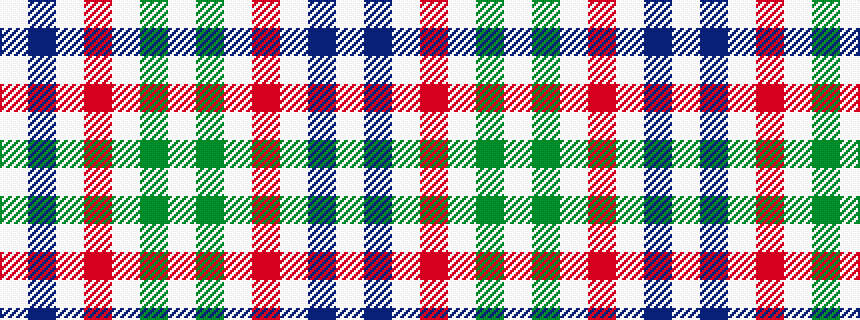 idealised woven sample of pattern WBWRWGW
