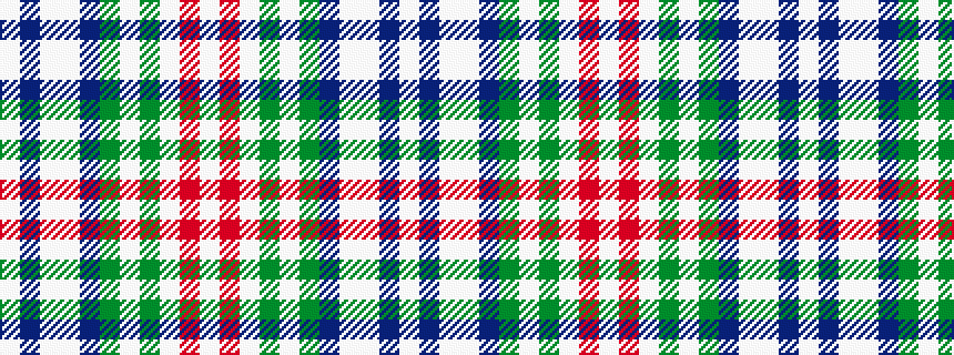 idealised woven sample of pattern WBWWBGWGWRW