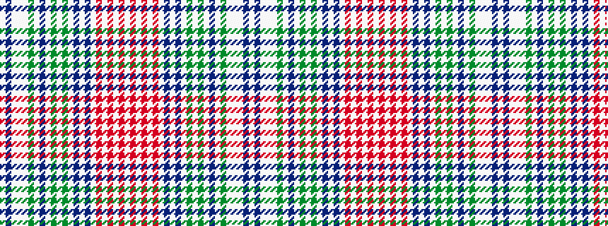 idealised woven sample of pattern WBWWWGWBWGWGWBWBWRWRWRW