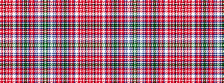 idealised woven sample of pattern WGKWBWWWBWBRRWRRBWKGKWBRRWRRBWWWRRWRRWRKWRRW