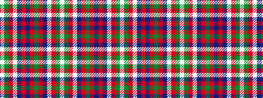 idealised woven sample of pattern WGRWBRBRGRBWRGW