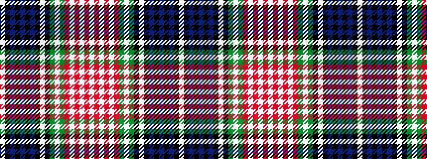 idealised woven sample of pattern WKBKBKBKWKGWGRWRWRW