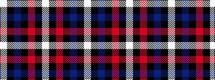 idealised woven sample of pattern WKBKRKW