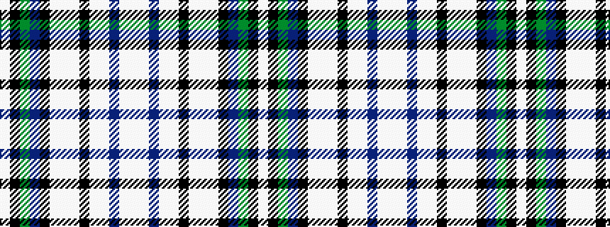 idealised woven sample of pattern WKGBKWWWKWWBWW