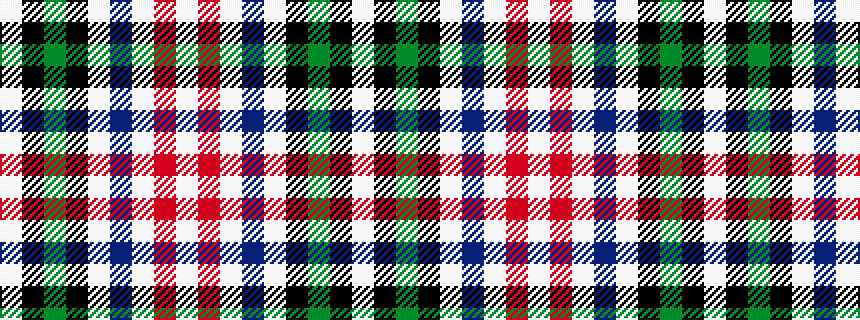 idealised woven sample of pattern WKGKWBWRW