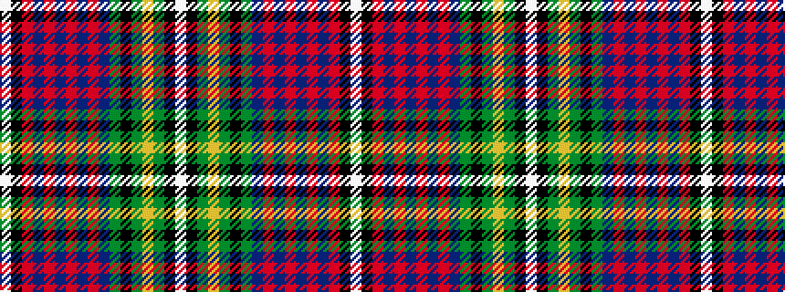 idealised woven sample of pattern WKGYGKGBRBRBRBRKW