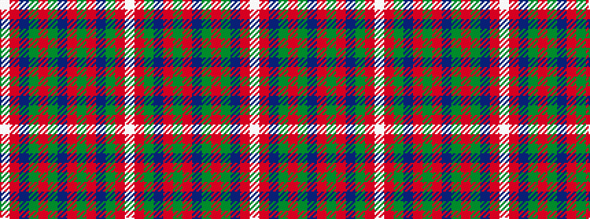idealised woven sample of pattern WRBGRGBRGRBGRW