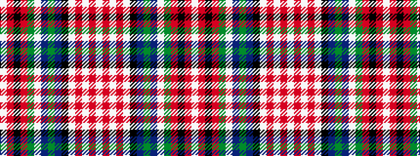 idealised woven sample of pattern WRKRGWBGBKWRWRW