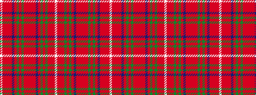 idealised woven sample of pattern WRRRGRGRBRRRRRGRGRBRRRRW