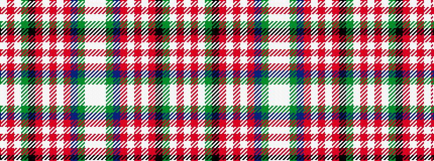 idealised woven sample of pattern WRWGKRWRWRBGWW