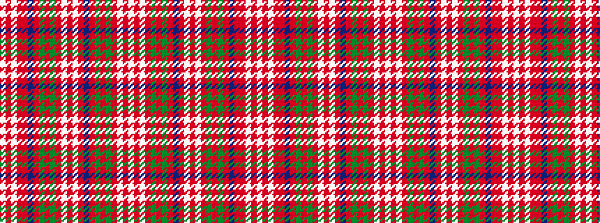 idealised woven sample of pattern WRWRGRGRBRWRWRGRGRBRRWRW