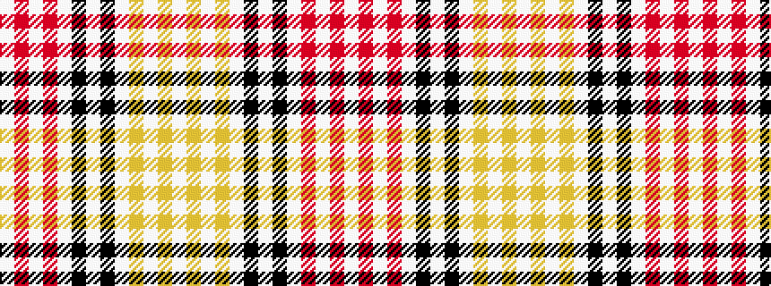 idealised woven sample of pattern WRWRWKWKWYWYW