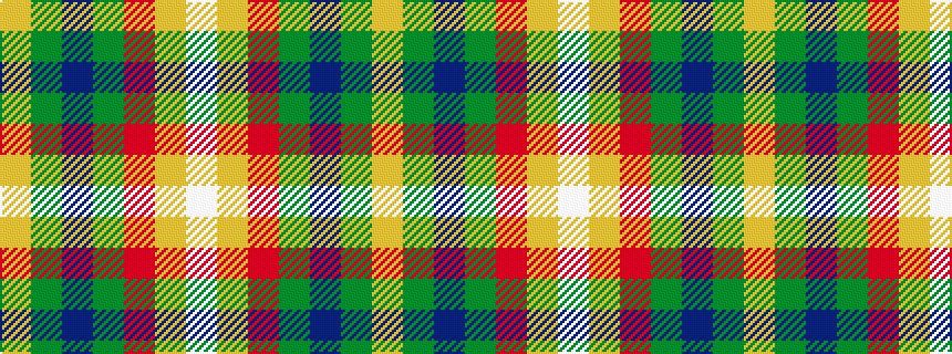 idealised woven sample of pattern WYRGBGY