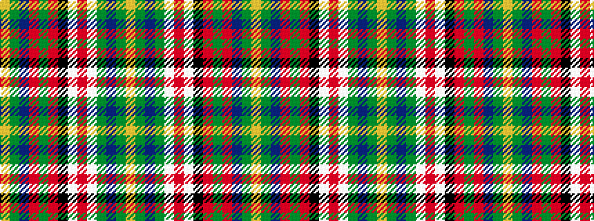 idealised woven sample of pattern YGBGWRWKRGRBGY