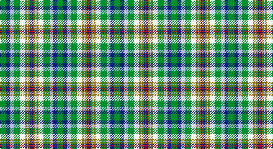 G/10 DB6 LB6 G10 W8 Y3 LB2 Y3 DB2 R/2 tartan