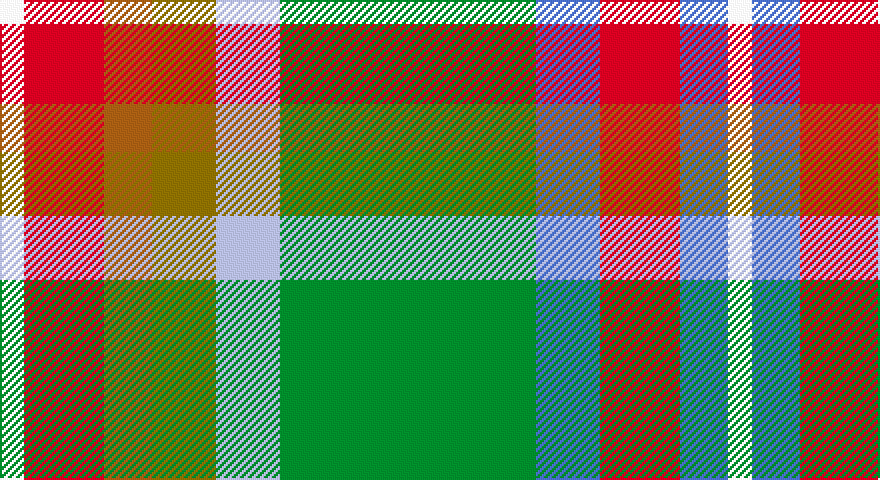 W/12 R40 O24 Y32 LB32 G128 B32 R40 B24 W/12 tartan