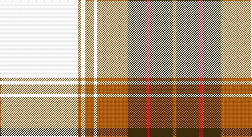 W/136 O6 W6 O16 W6 O54 DY32 R6 DY40 O/6 tartan