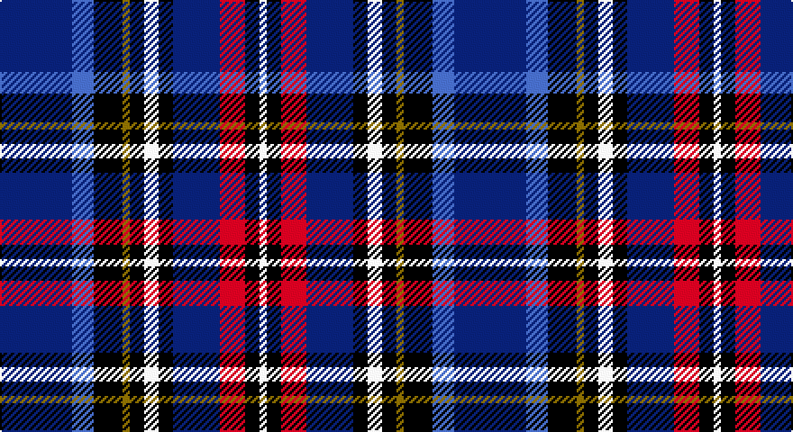 DB/40 B12 K16 Y4 K8 W8 K8 DB26 R14 K8 W/4 tartan