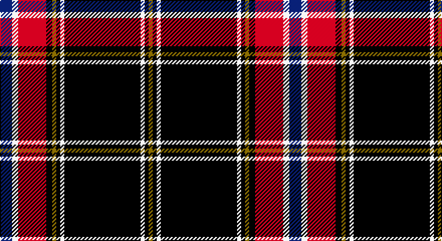 DB/12 W6 R28 K6 Y4 K4 W4 K76 W4 K4 Y/4 tartan