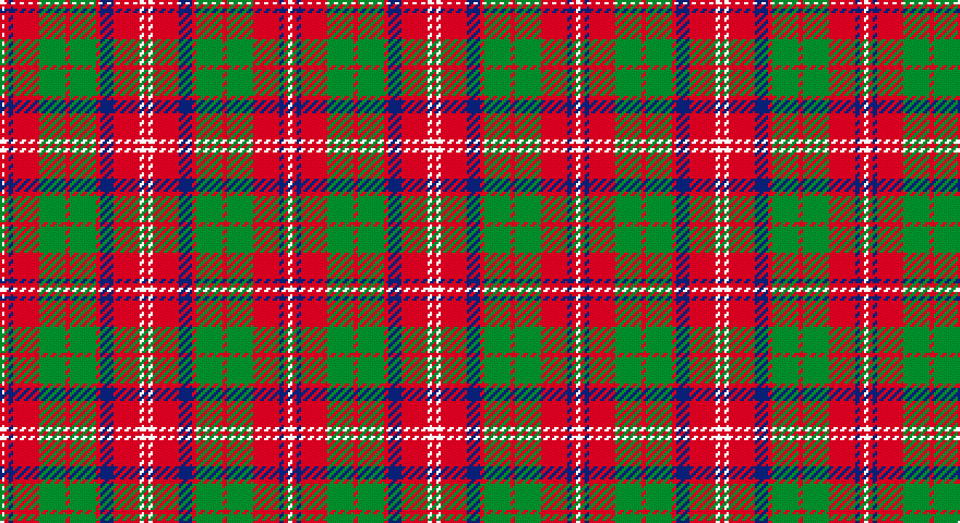 W/2 R2 DB2 R12 G12 R2 G12 R2 DB6 R12 W2 R/2 tartan
