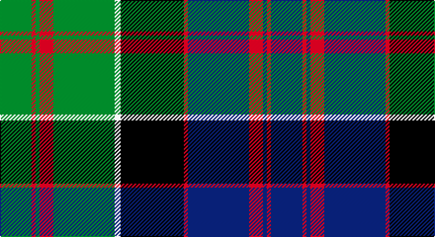 G/32 R4 G4 R14 G62 W6 K64 R4 DB62 R14 DB4 R4 DB/32 tartan