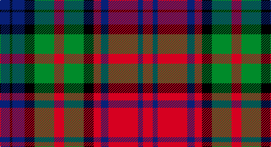DB/16 K4 DB20 K16 G32 R16 G32 K16 R12 DB12 R48 DB8 R/16 tartan