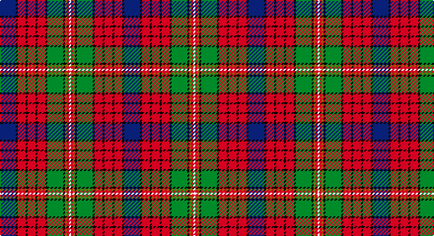 DB/16 K2 R8 K2 R8 K2 R8 K2 G16 K2 Y2 R2 W/2 tartan