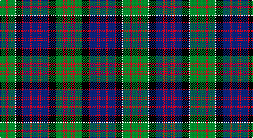 G/8 R1 G2 R3 G12 W1 K12 R1 DB12 R3 DB2 R1 DB/8 tartan