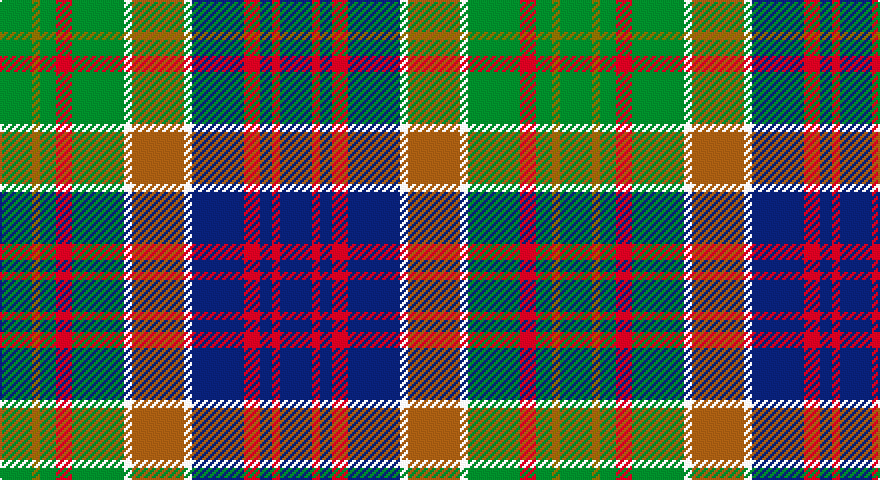 G/16 Y4 G8 R8 G26 W4 O26 W4 DB26 R8 DB6 R4 DB/16 tartan