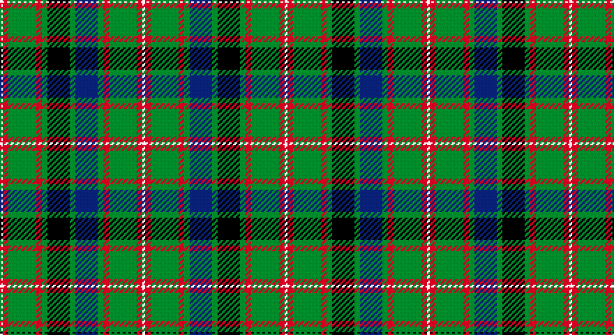 W/2 R4 G20 R4 G4 K16 G4 DB16 G4 R4 G20 R4 W/2 tartan