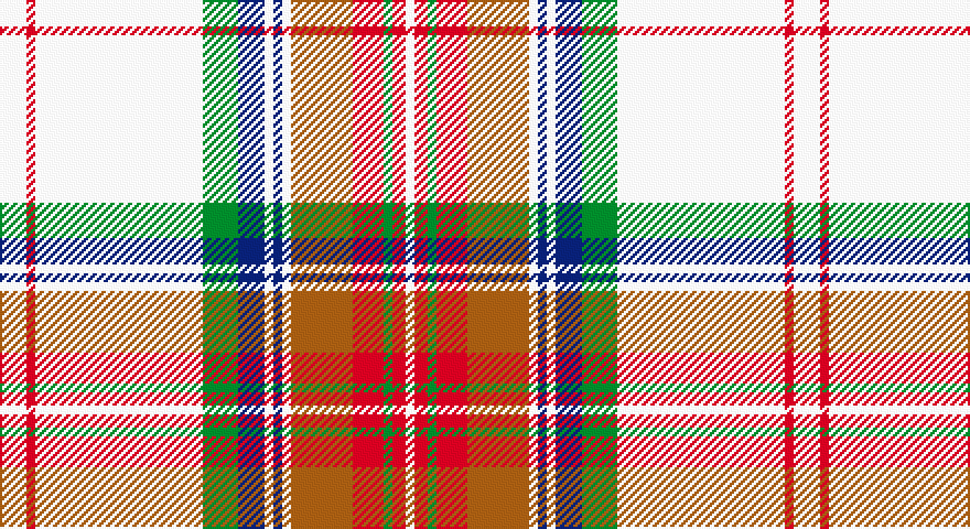 W/12 R4 W76 G16 DB12 W4 DB4 W4 O28 R14 G4 R6 W/4 tartan
