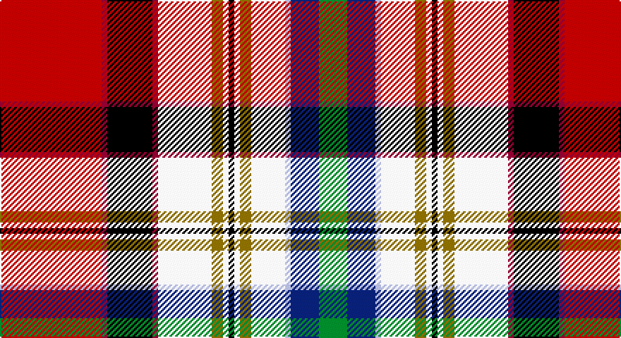 Ri/72 R4 K32 R4 W38 Y8 W4 K4 W4 Y8 W24 LB4 DB20 G/20 tartan