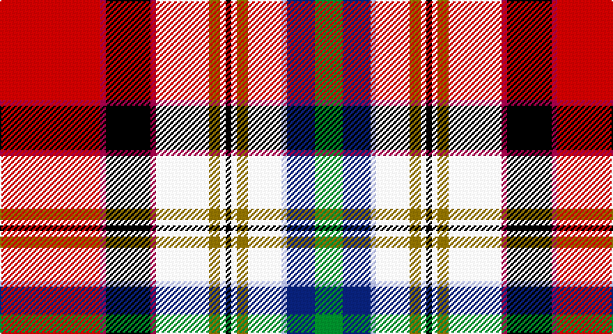 Ri/72 R4 K32 R4 W38 Y8 W4 K4 W4 Y8 W24 LB4 DB20 G/20 tartan