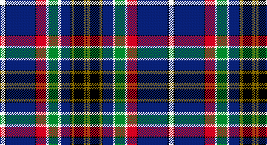 W/8 K2 DB48 K2 R16 W4 G16 W4 DB16 K2 Y4 K16 Y4 K/2 tartan