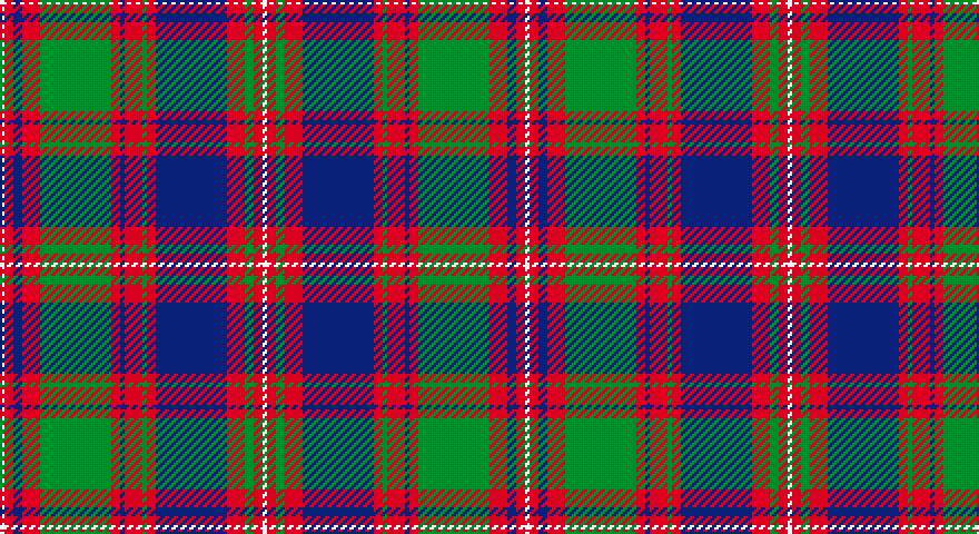W/2 R4 DB4 R8 G32 R4 DB2 R8 G2 R4 DB32 R8 G4 R4 W/2 tartan