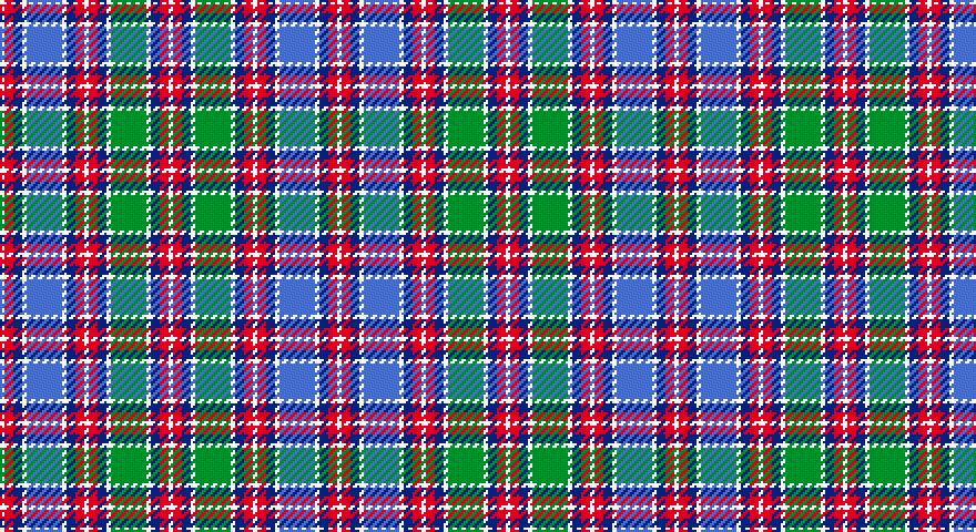 W/2 R4 DB4 W2 B16 W2 DB4 R4 W2 R4 DB4 W2 G16 W2 DB4 R4 W/2 tartan