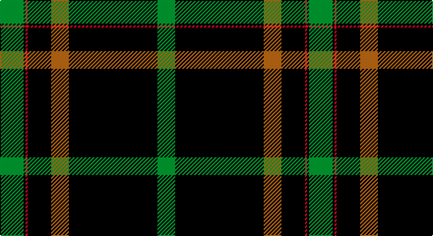 G/24 K2 R2 K24 O18 K90 G/18 tartan