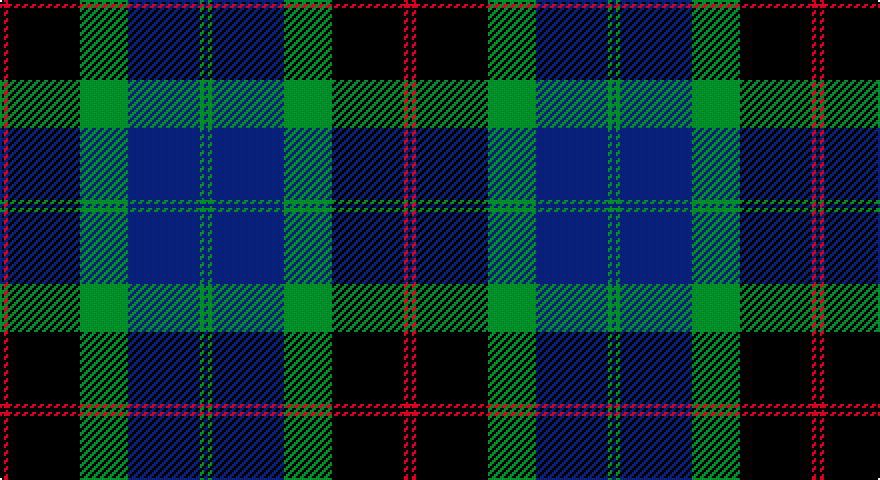 K/2 R2 K36 G24 DB36 G2 DB/2 tartan