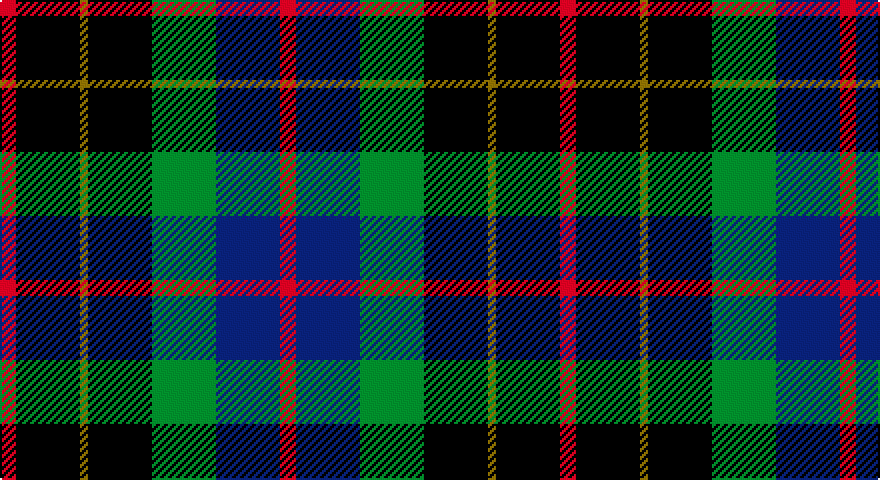 R/8 K32 Y4 K32 G32 DB32 R/8 tartan