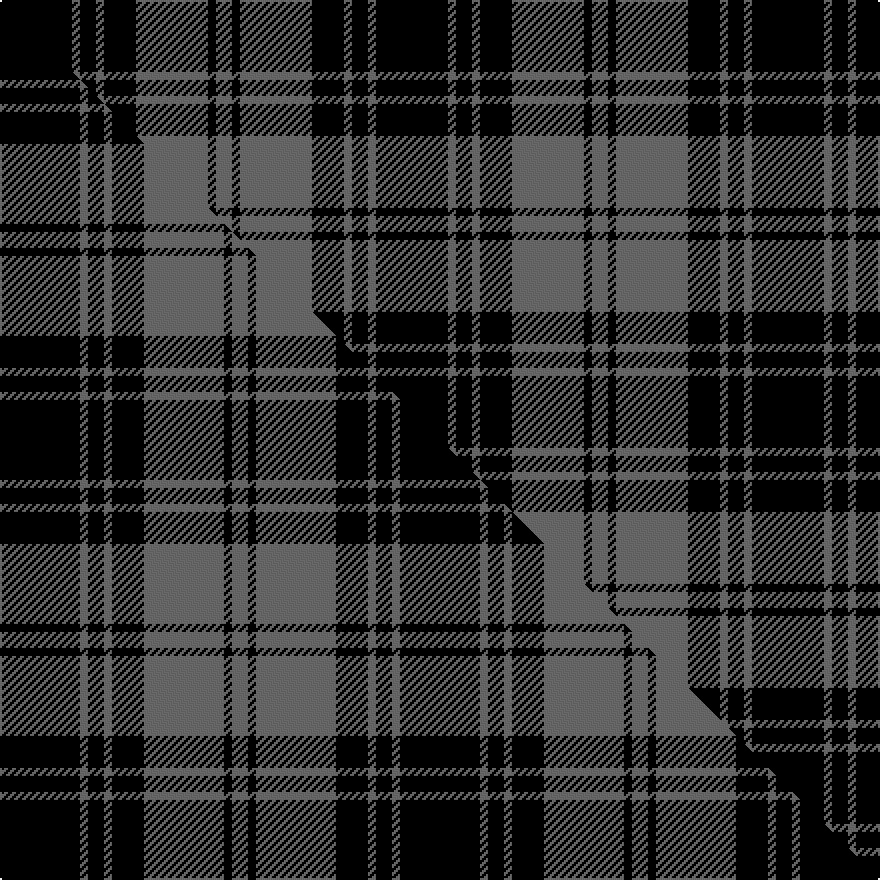 this sett (top) woven against the master sett (bottom)
